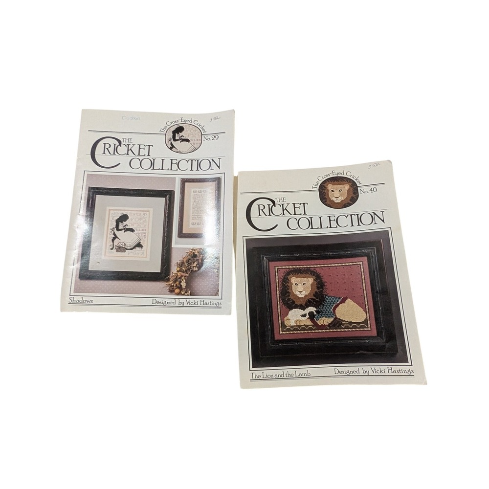 The Cricket Collection Cross Stitch Patterns Vicki Hastings No 29 40 Lot of 2